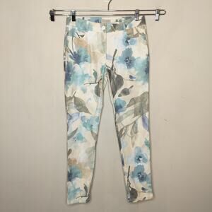 Bialcon Floral Pants Made in Poland Skinny Cotton Blend‎